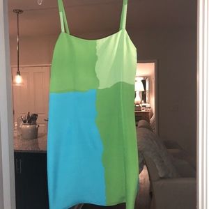 Susana Monaco color splash “Palm Tree” mini dress